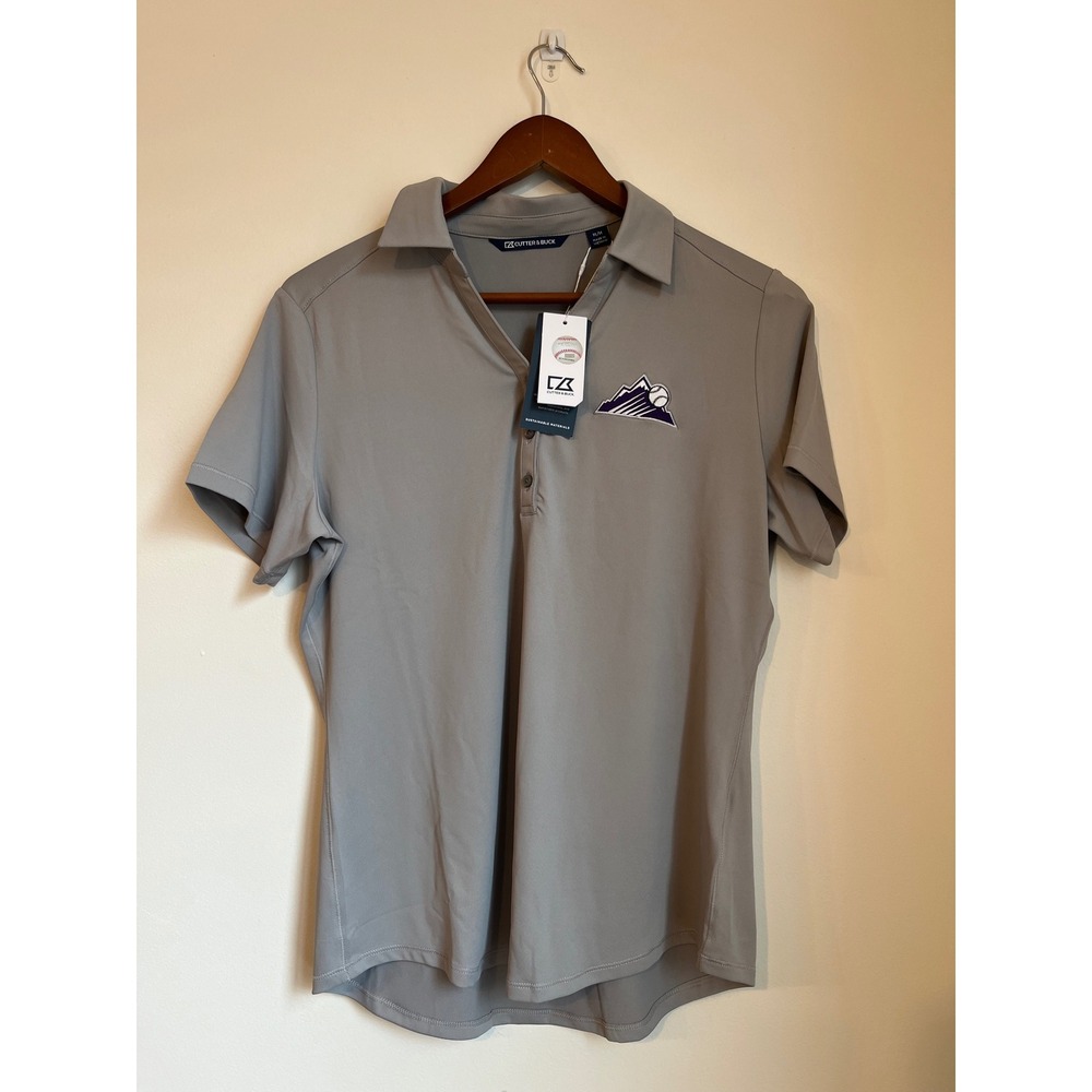 Cutter & Buck Forge Eco Polo Shirt Womens Size M Grey Colordo‎ Rockies NEW